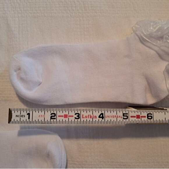 Girls white dressy socks 3 pairs heel to toe 6" lots of stretch, New - Picture 4 of 4
